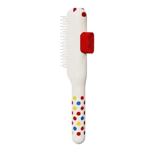 Cat Combs with Release Button & Metal Teeth, Non Slip Skin Friendly Long & Short Hair Pet Self Cleaning Comb for Puppy Kitten
