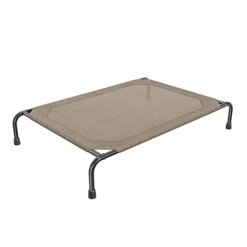 Simple Trending Raised Dog Bed for Large Dogs, Waterproof XL Dog Cot, Brown | Outdoor Cooling Elevated Pet Bed Load 150lb, 47.75" x 30.5"