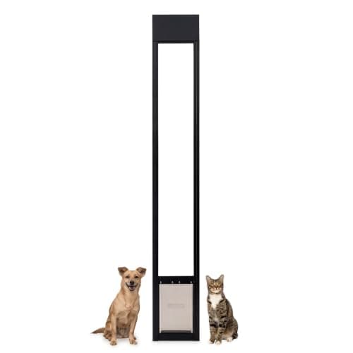 PetSafe Sliding Glass Pet Door, 1 Piece, Cats & Medium Dogs to 40 lb, Black