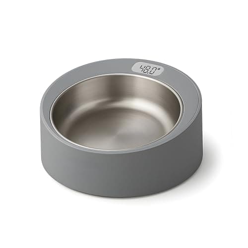 BowlScale Stainless Steel Digital Pet Feeding Bowl with Built-in Food Scale, Removable Stainless Steel Dish, Portion Guide, and Non-Slip Base for Dogs and Cats