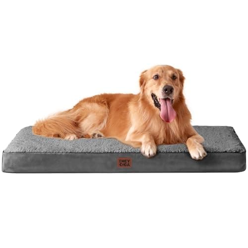 EHEYCIGA Orthopedic Dog Bed Large with Removable Washable Cover, 41IN Grey