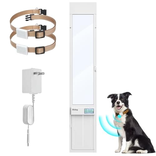 Large Automatic Sliding Glass Dog Door with 2 Collar Sensors