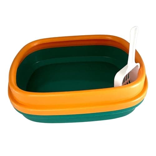 Cat Litter Tray,Cat Box Pet Cleaning Tool,Sturdy,Anti Slip Bottom,Litter Tray for Pets, Green