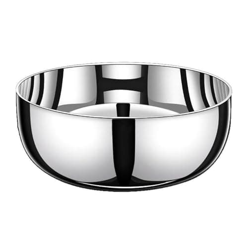 IEUDNS Stainless Steel Mixing Bowl Serving Bowl Dish Pan Round Basin Thicken Cooking Bowl for Snacks Soup Baking Kitchen, Diameter 18cm