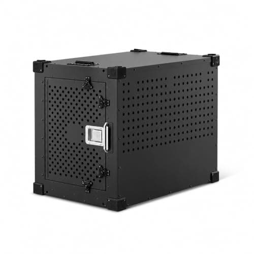 Impact High Anxiety Dog Crate - Escape Proof Kennel (Black, 30") | Heavy Duty Powder-Coated Aluminum, Ideal for Escape Artists