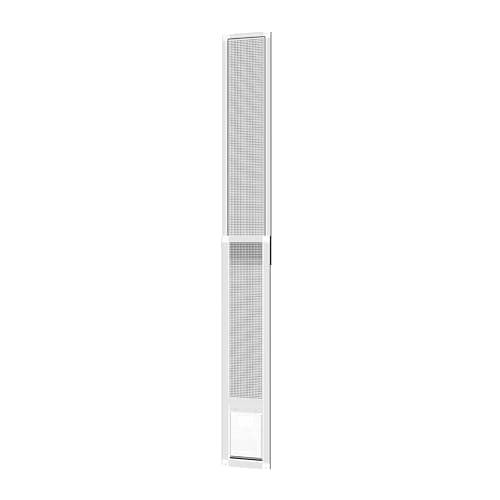 Hakuna Pets V2 Patio Pet Door Screen Insert Panel for Sliding Doors, Fits Door Track Min Ht 55.12" to Max Ht 84.25",UV Resistant Mesh, Locking Magnetic Dog Door, Easy Install and Removal, Small, White