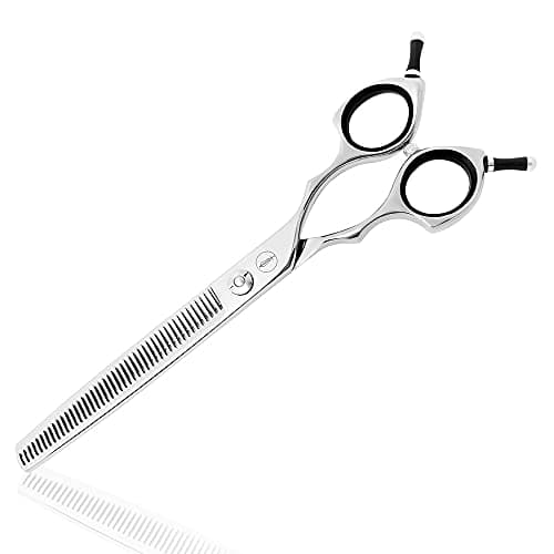 HASHIMOTO Thinning Shears for Dogs, 7.0 inch, 30% Thinning Rate. | Dog Blending Shears, 45 Teeth, Lightweight, Sharp, 440C Stainless Steel