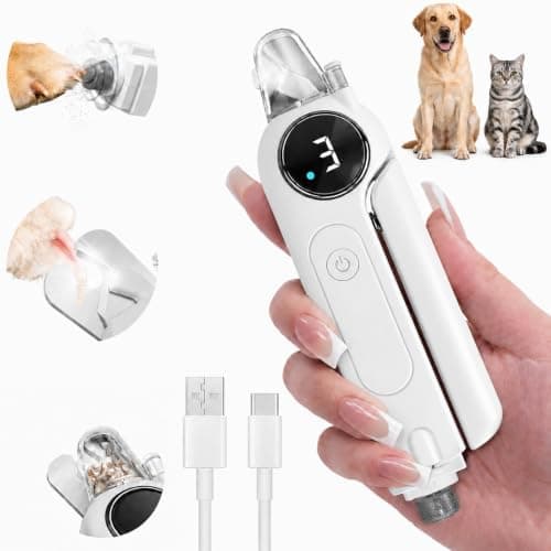 2-in-1 Quiet Electric Pet Nail Clipper & Grinder with Light for Dogs Cats