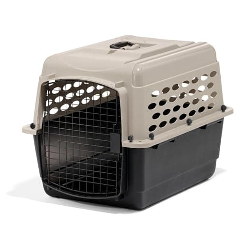 Petmate Vari Dog Kennel, Portable Pet Carrier, Taupe and Black, 28in