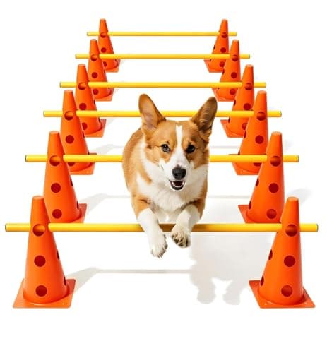 Lupar Dog Agility Course Backyard Set, Dog Agility Hurdle Cone Set