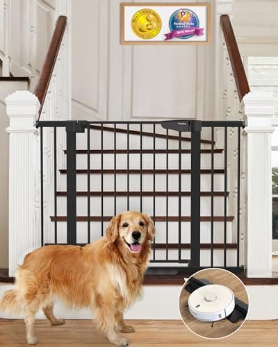 Cumbor 30-46" Baby Gate for Stairs, Auto Close Dog Gate for the House Black