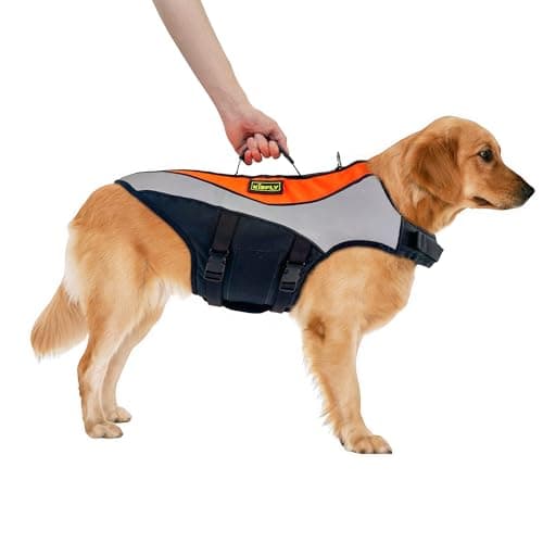 KISFLY Large Dog Life Jacket XXL, Swimming Vest with Rescue Handle