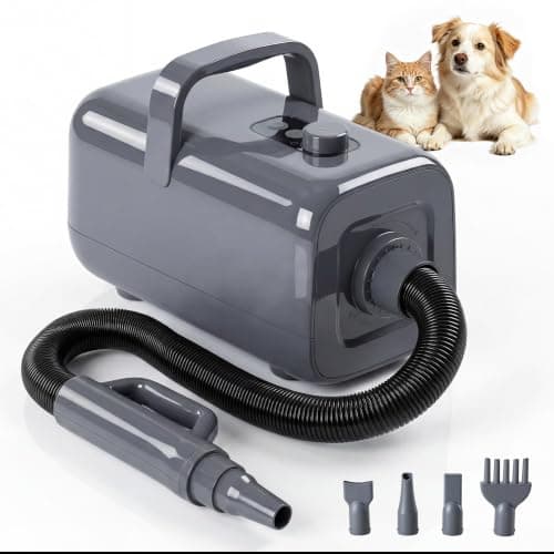 DUMOS Dog Dryer for Pet Grooming Kit, Dog Blow Dryer with 4 Nozzles
