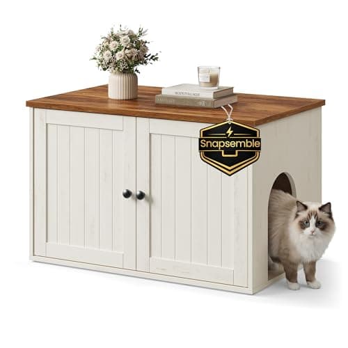 SONGMICS HOME Toolless Assembly Litter Box Enclosure, Cat House