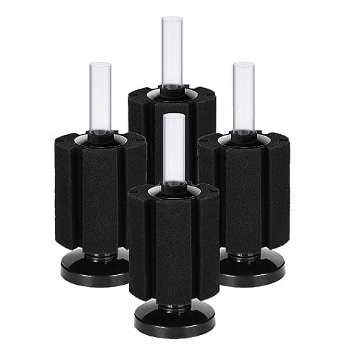AQUANEAT Aquarium Sponge Filter Breeding Fry Betta Shrimp Nano Fish Tank 4pcs (M Large up to 50Gal)