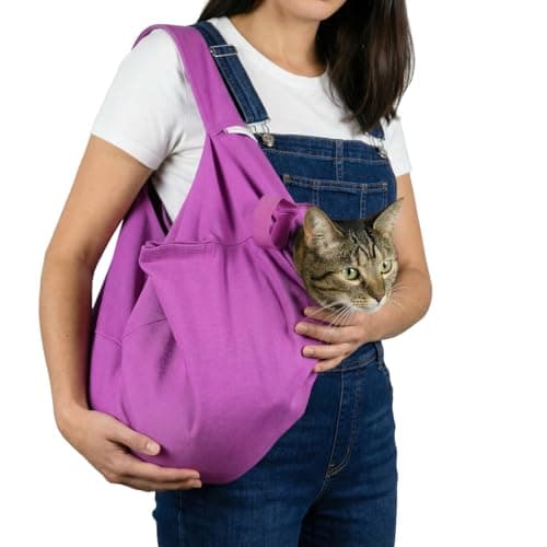 Cat-in-the-Bag Cozy Comfort Carrier - Large Lavender Pet Carrier and Cat Carrier Soft for Grooming, Vet Visits, Medication Administration, Dental Care, and Nail Trimming
