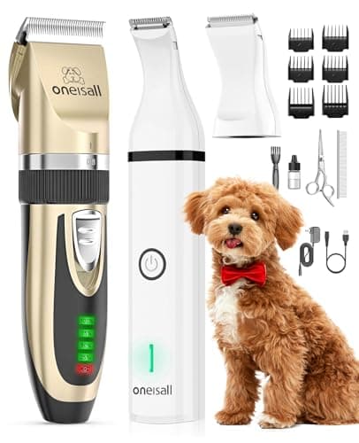 oneisall Dog Clippers and Paw Trimmer Kit for Small Large Dogs Cats