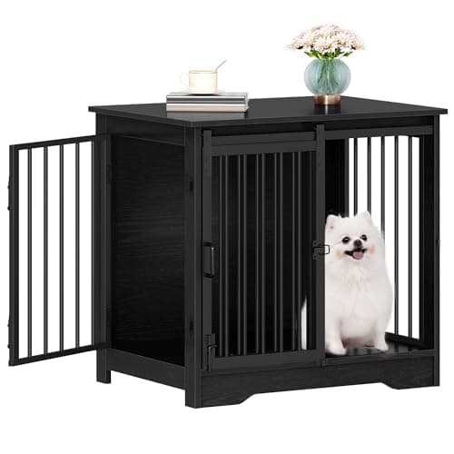 Hzuaneri 27.2" S Dog Crate Furniture Indoor Dog Kennel with Barn Door