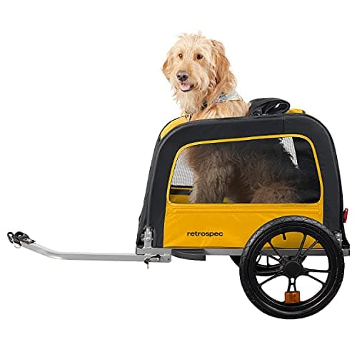 Retrospec Rover Waggin' Dog Bike Trailer, Foldable Pet Trailer for Dogs