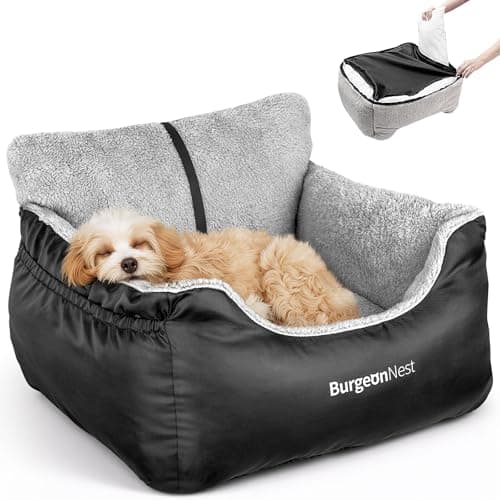 BurgeonNest Dog Car Seat for Small Dogs & Cats Under 25 lbs,Black