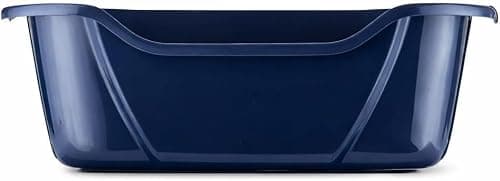 ADILAXG Large Open Cat Litter Box, Spacious High-Sided Plastic Litter Tray for Indoor Cats, Easy Entry Pet Litter Pan with Smooth Surface for Simple Cleaning, 1 Count