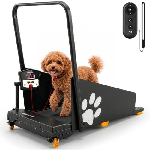 SereneLife Foldable Dog Treadmill with Incline and Remote Control, Foldable Treadmill for Indoor Pet Exercise with Shock Absorbing Belt, Safety Key, LED Display, Quiet Motor, and 0.5-5 MPH Speed