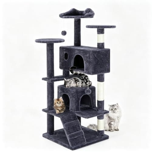 DUMOS 54 Inch Cat Tree Tower with Scratching Posts, Multi-Level