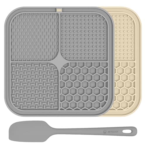 ChefAide 2 Pack Lick Mat for Dogs, Cats & Puppies with Suction Cups