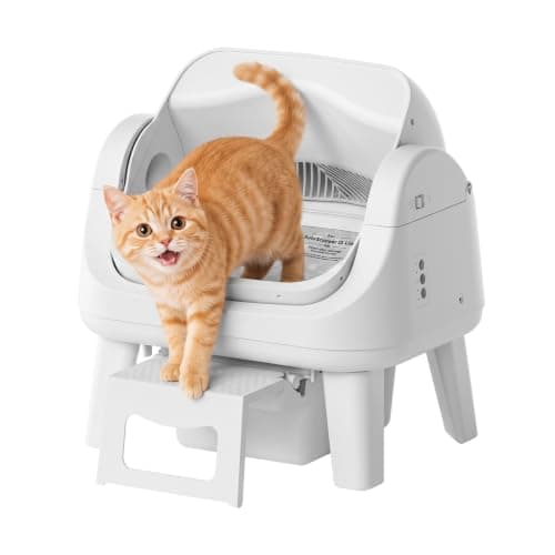 Automatic Litter Box,Cat Litter Box Automatic Cleaning with Easy-Access Step for Cats 3–18 lb, Self Cleaning Cat Litter Box with 8L Waste Bin