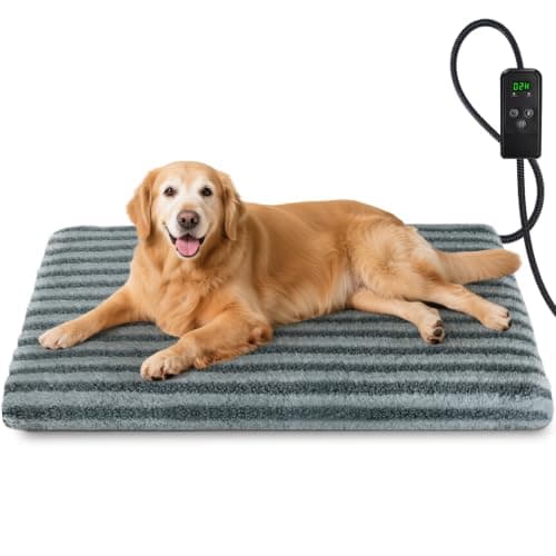 Large Pet Heating Pad, Adjustable Temperature with Timer, 35" x 24"