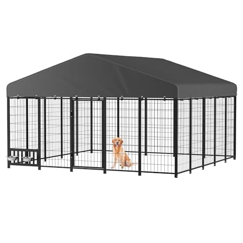 JFHID Outdoor Dog Kennel, 10x10 Ft Large Dog Run
