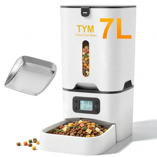 Automatic Cat Feeder 7L, 9 Meals/Day Food Dispenser for Cats Small Dog Pet