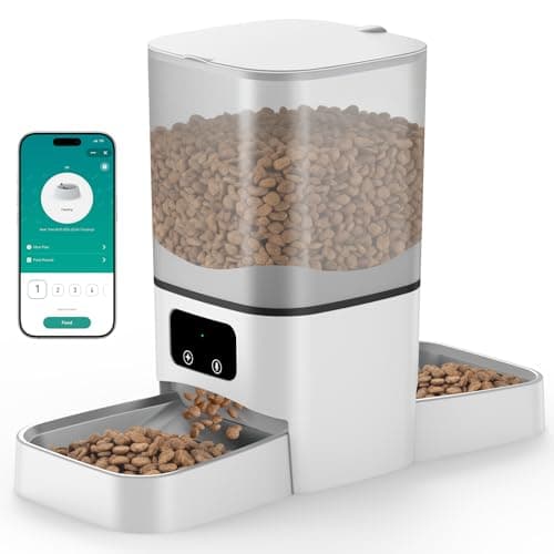 6L Automatic Cat Feeder for 2 Cats, APP Control, Precise Portion Control