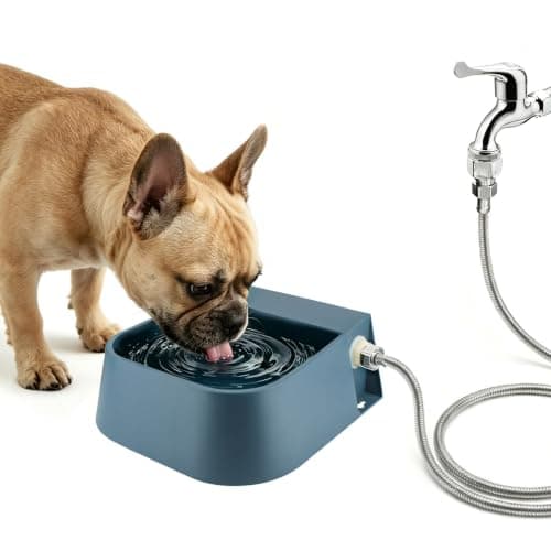 LESYPET Dog Automatic Water Dispenser with Hose, 68 oz Outdoor Dog Drinking Water Bowl for Chicken Livestock, Auto Filling Waterer for Pets & Livestock