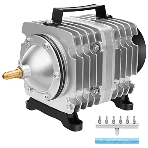 AquaMiracle Aquarium Air Pump Commercial Air Pump with Aluminum Housing, 18W/600GPH Fish Tank Bubbler Pond Aerator for Aquariums, Ponds, Hydroponics