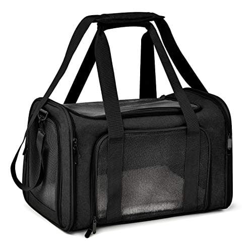 Henkelion Cat Carriers Dog Carrier Pet Carrier for Small / Medium Cats Dogs Puppies (Up To 15lbs), TSA Airline Approved Small Dog Carrier Soft Sided, Collapsible Waterproof Travel Puppy Carrier -Black
