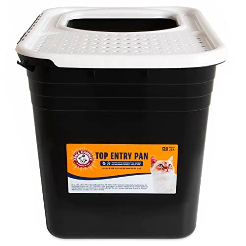 Arm & Hammer Premium Top Entry Litter Box with Filter to Clean Paws and Microban, Made in USA