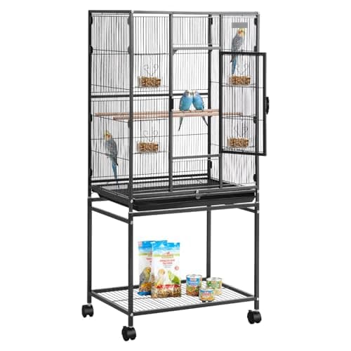 VEVOR Bird Cage Bird Flight Cage 24.6x16.7x53.9 inch Flat Top Wrought Iron