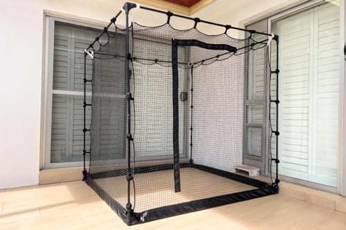 CATNETS Premium Reinforced Edging cat Enclosure for Indoor Balcony Apartment or Outside pet Netting for Patio or catio Black Stainless Steel Reinforced UV Treated