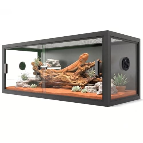 ALOTIKI 24 Gallon Reptile Tank, Bearded Dragon Reptile Enclosure Terrariums