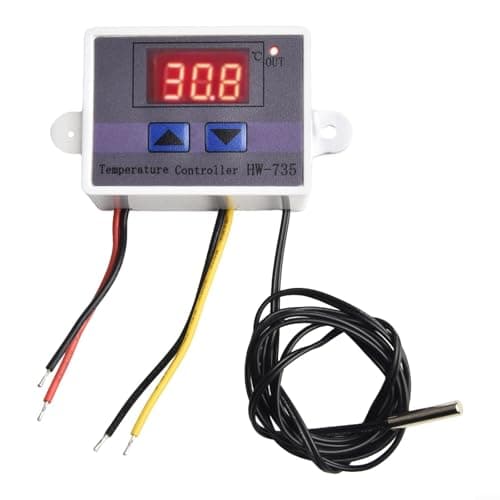 Digital Temperature Controller Switch, Programmable Thermostat for Incubator, Aquarium, Terrarium, Model with Wide Range -50 to 110C, Dual(12V/120W)