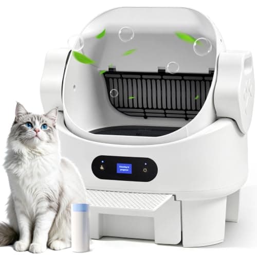OneBug Self Cleaning Open Top Automatic Multiple Cat Litter Box, White