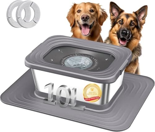 Decflow 10L Stainless Steel Dog Water Bowl, No Spill Anti-Splash Bowls