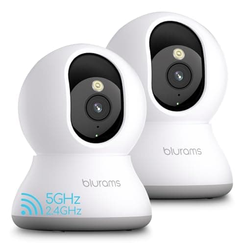 blurams 5G Cameras for Home Security, 360° PTZ Pet/Dog Indoor Camera, 2Pack