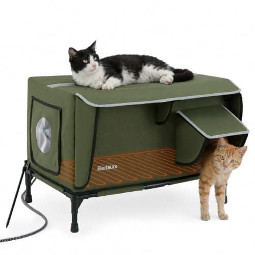 Bedsure ReflexHeat™ Heated Feral Weatherproof Outdoor Cat House Shelter