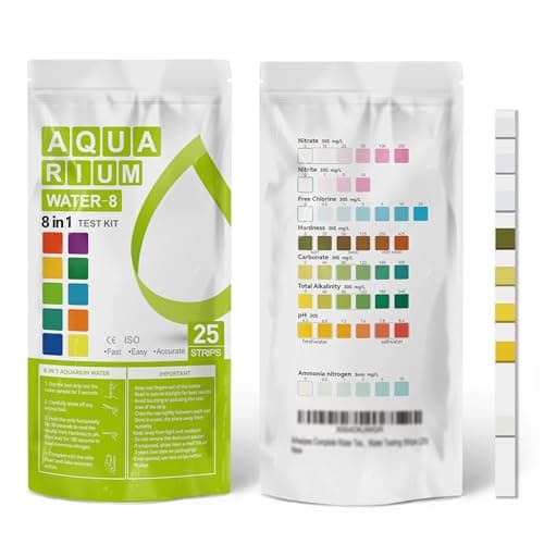 AAwipes Aquarium Ammonia Test Strips 8-in-1 |25 Strips | Quick & Accurate Water Testing Test pH, Ammonia, Alkalinity, Hardness, Chlorine, Nitrite, etc. (K02-25)