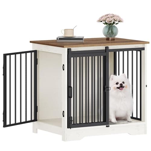 Hzuaneri 27.2" S Dog Crate Furniture Indoor Dog Kennel with Barn Door