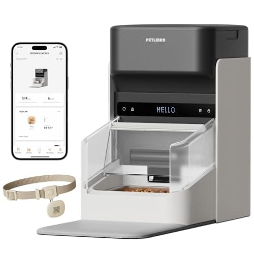 PETLIBRO RFID Automatic Cat Feeder, Collar Tag-Activated Personalized Meals, 5G&2.4G Wi-Fi Programmable Cat Food Dispenser with Cats Recognition & Diet Tracking for Multi-Pet Homes and Different Diets
