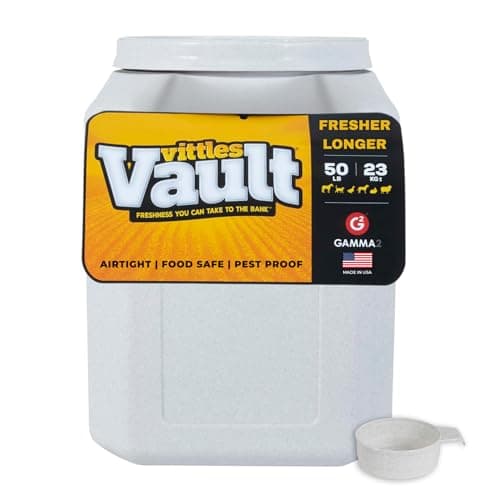 Vittles Vault Airtight Pet Food Storage Container + Scoop, Fits Up to 50lbs