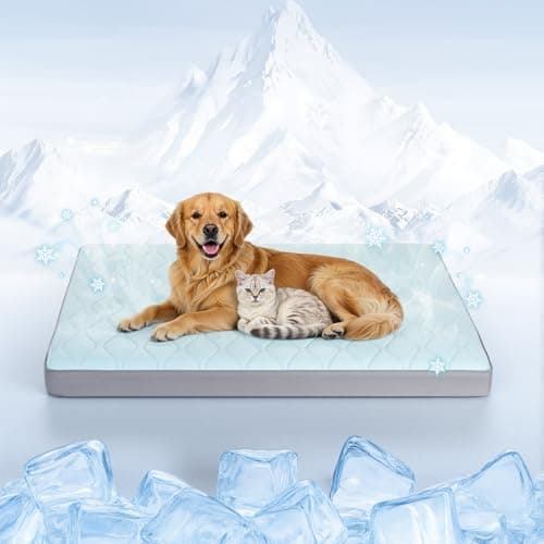 Tivray Q-Max>0.4 Cooling Dog Bed, 44" x 32" Cooling Bed for Dog Large, Blue